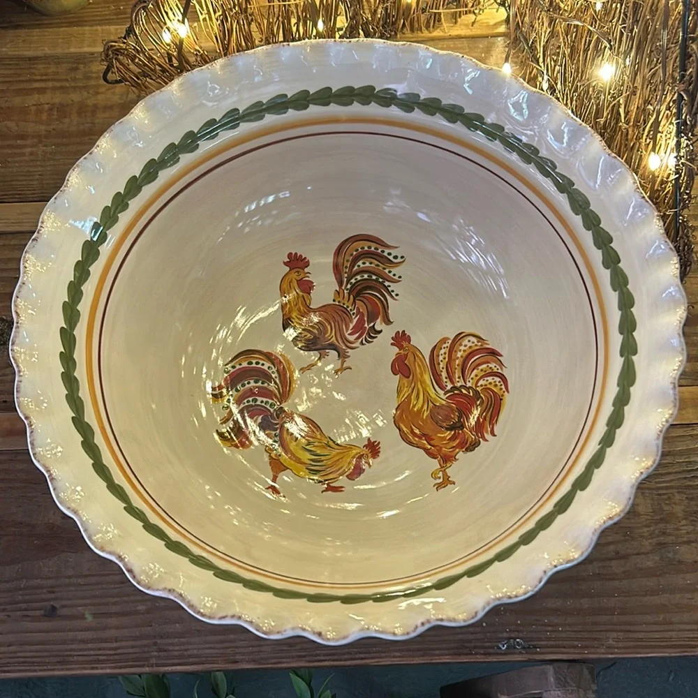 Williams Sonoma RARE Tuscan Rooster Bowl NEVER USED